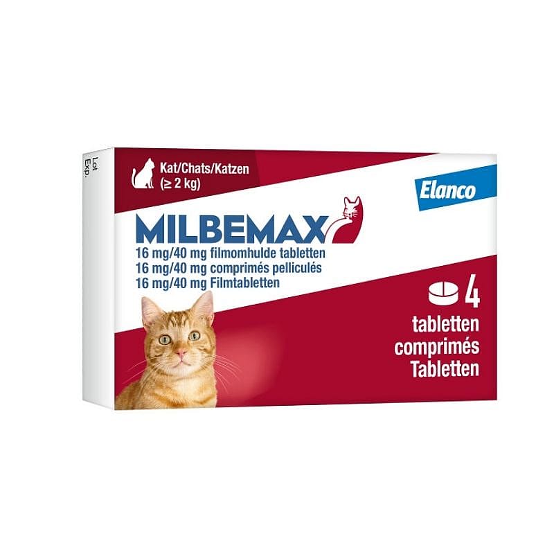 kattenmedicijn, tablettten, 16mg, comprimés, milbimax