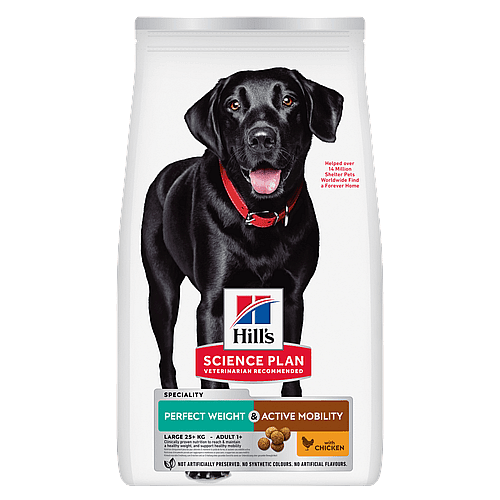 Hill's Science Plan Perfect Weight & Active Mobility Large Breed Adult Hondenvoer met Kip 12 kg
