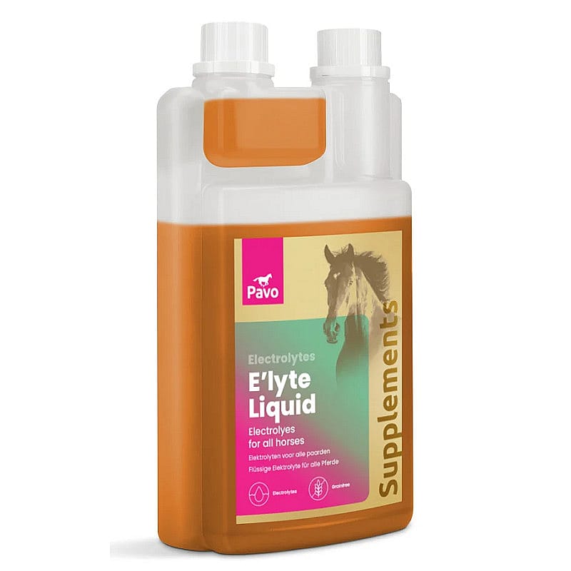 elektrolyten, paarden supplementen, vloeibaar, supplementfles, oranje vloeistof