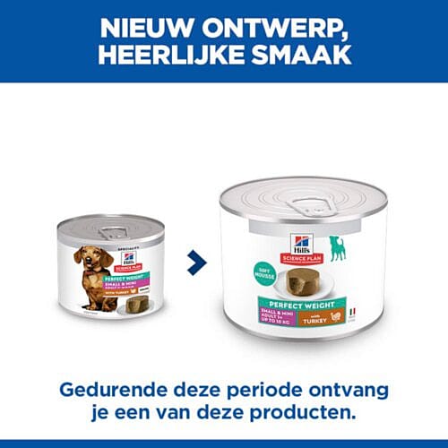 hondenvoer, blikvoer, staande verpakking, opvolgende formaat, kelnerd
