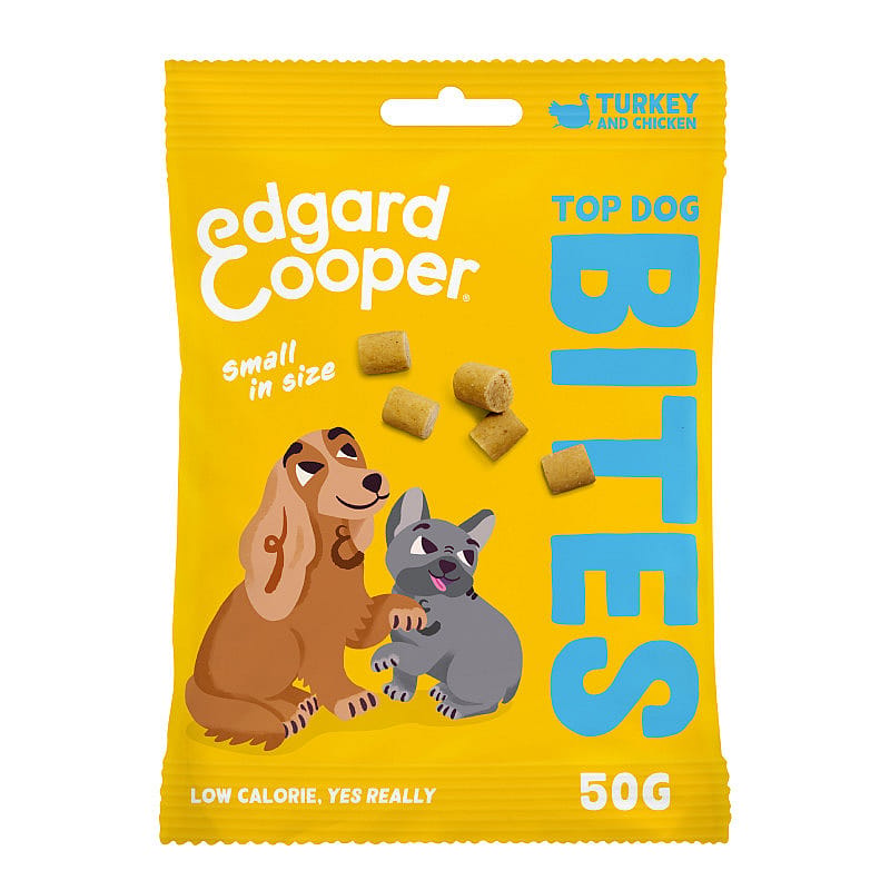 Edgard & Cooper Top Dog Bites Kalkoen & Kip 50 gram small