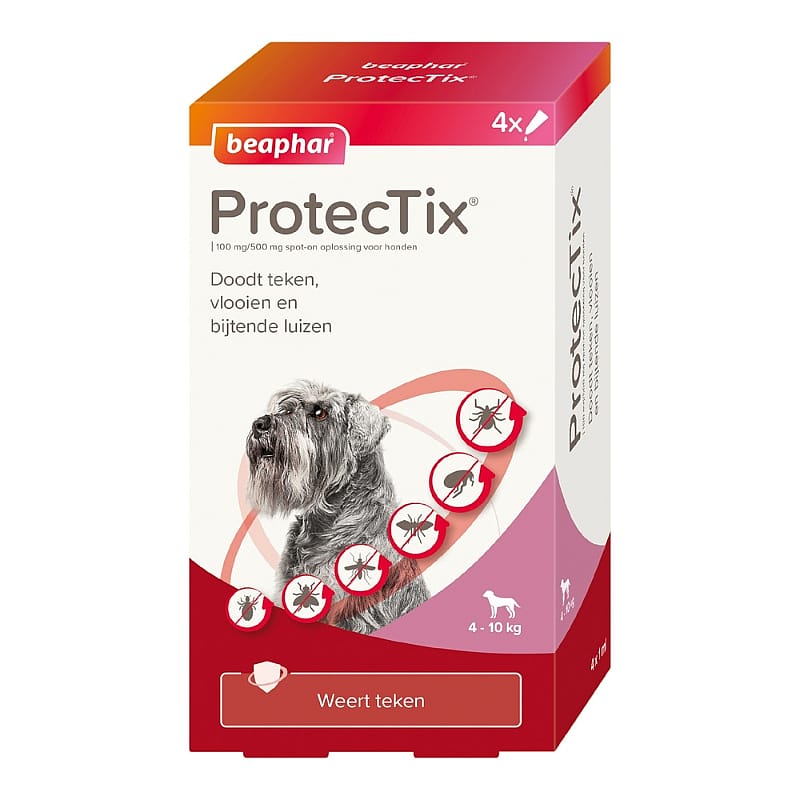 Beaphar ProtecTix Hond 4 pipetten 4 tot 10 kg - 4 pipetten
