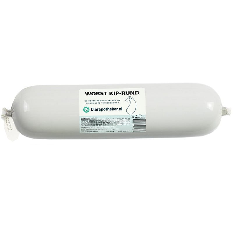 Dierapotheker Hondenworst 800 gram Kip - Rund