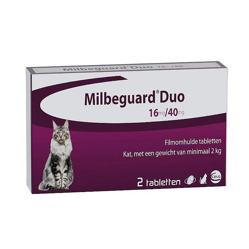 kattenmedicatie, Milbeguard Duo, tabletten, 2 tabletten, kattekoppel