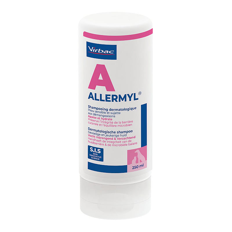 Dermatologische shampoo, Hondenshampoo, Gevoelige huid, Witte fles, 250 ml