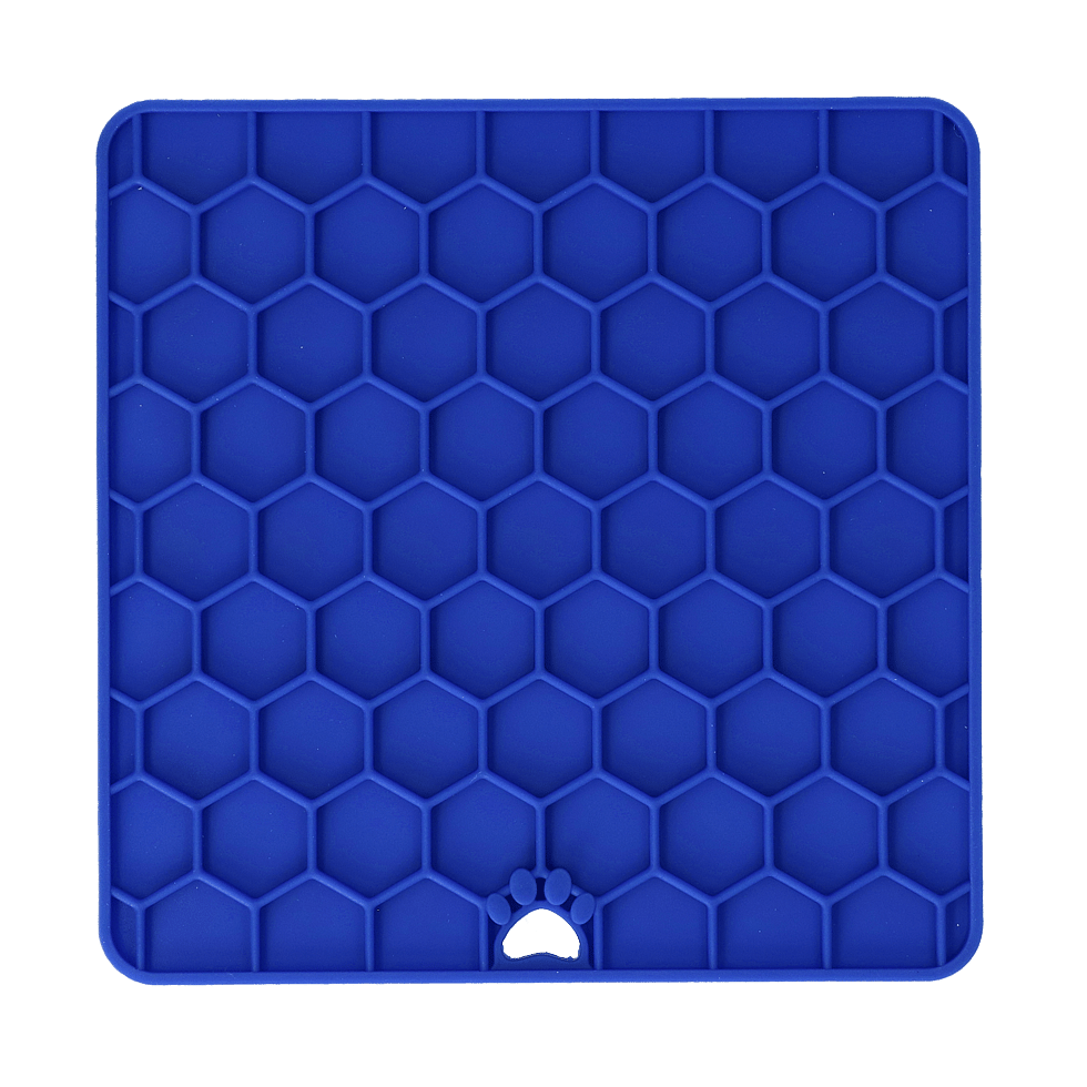 Eat Slow Live Longer Honeycomb Lick Mat Blauw