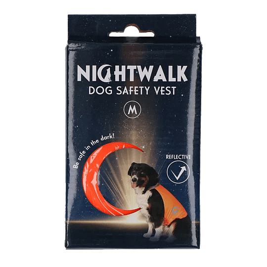 Nightwalk Safety Vest Dog Oranje - Maat Medium