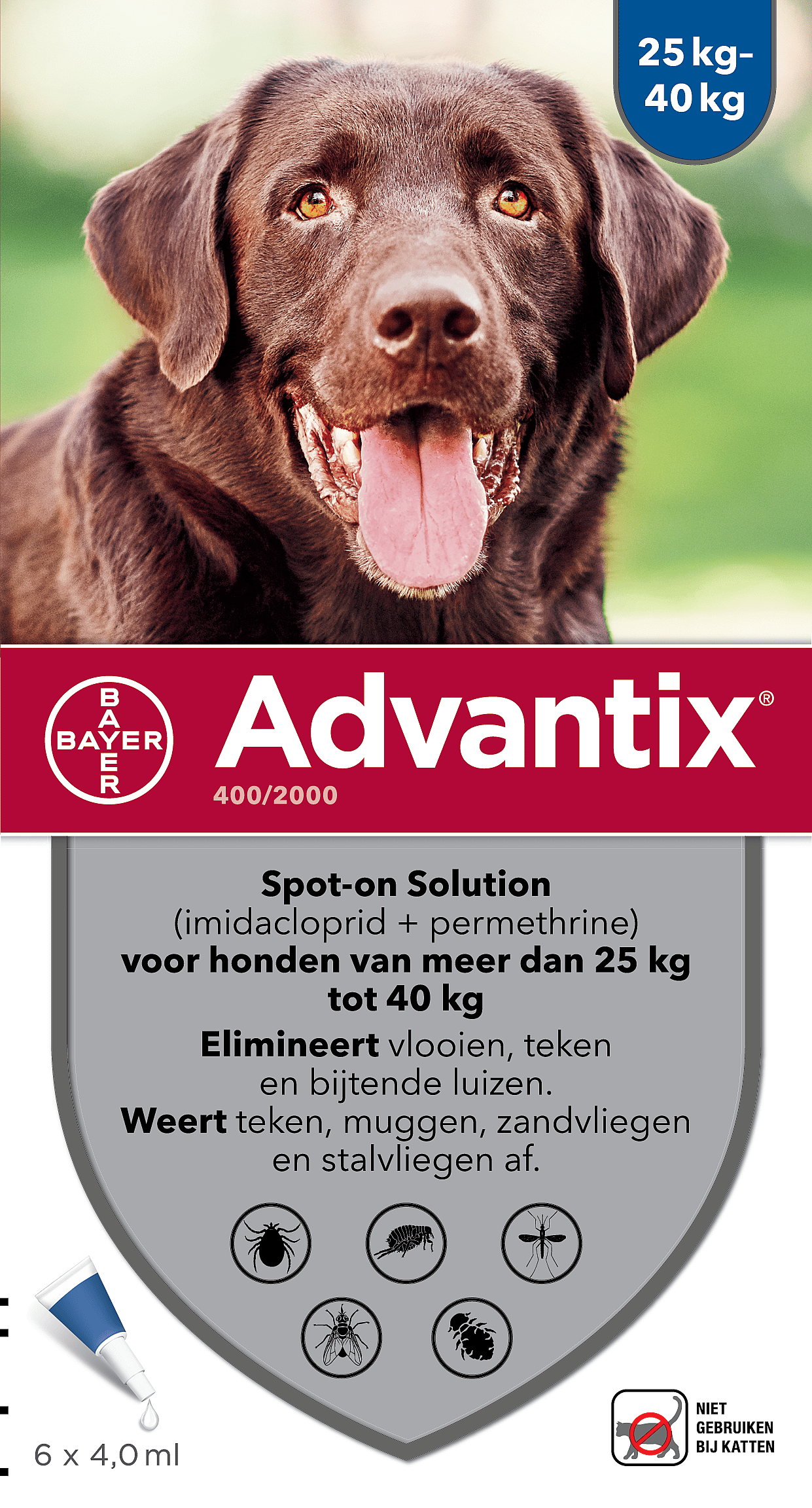 Advantix Spot-on Hond 6 pipetten - 25 - 40 kg - 400/2000