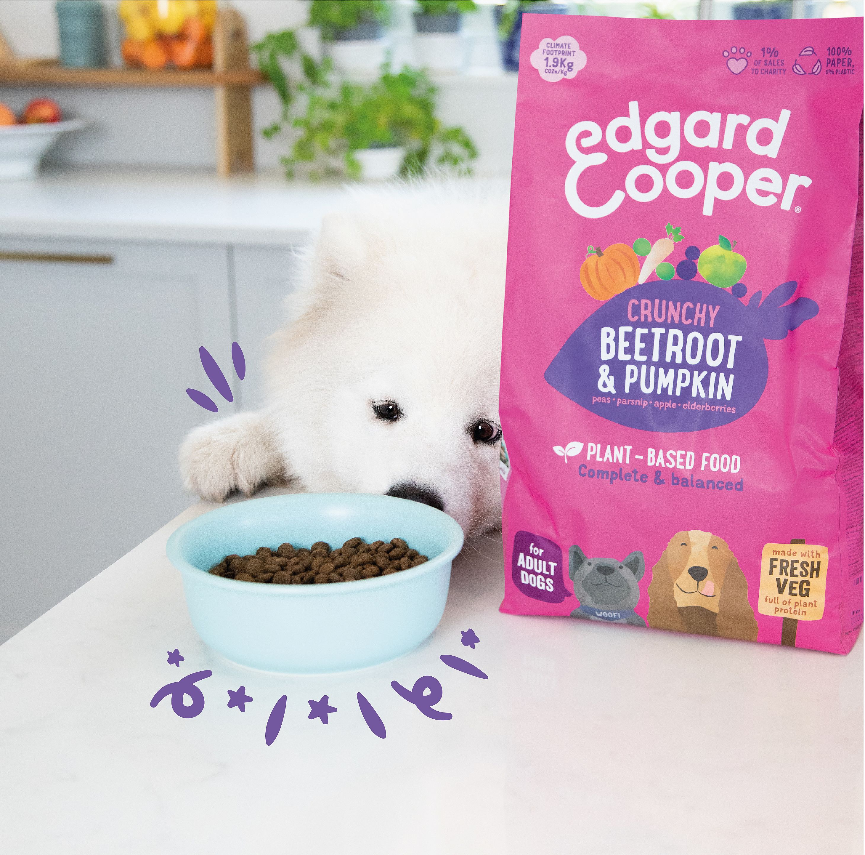 Edgard & Cooper Plantaardige Brokken met Rode Biet & Pompoen voor Volwassen Honden 7 kg