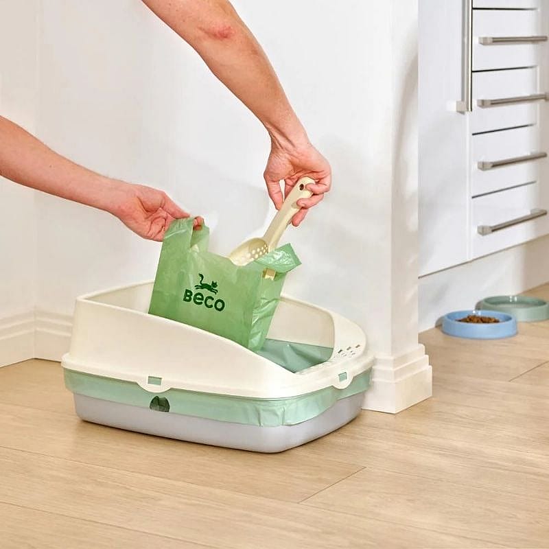 kattenbak, kattengoed, toiletbak, plastic, groen