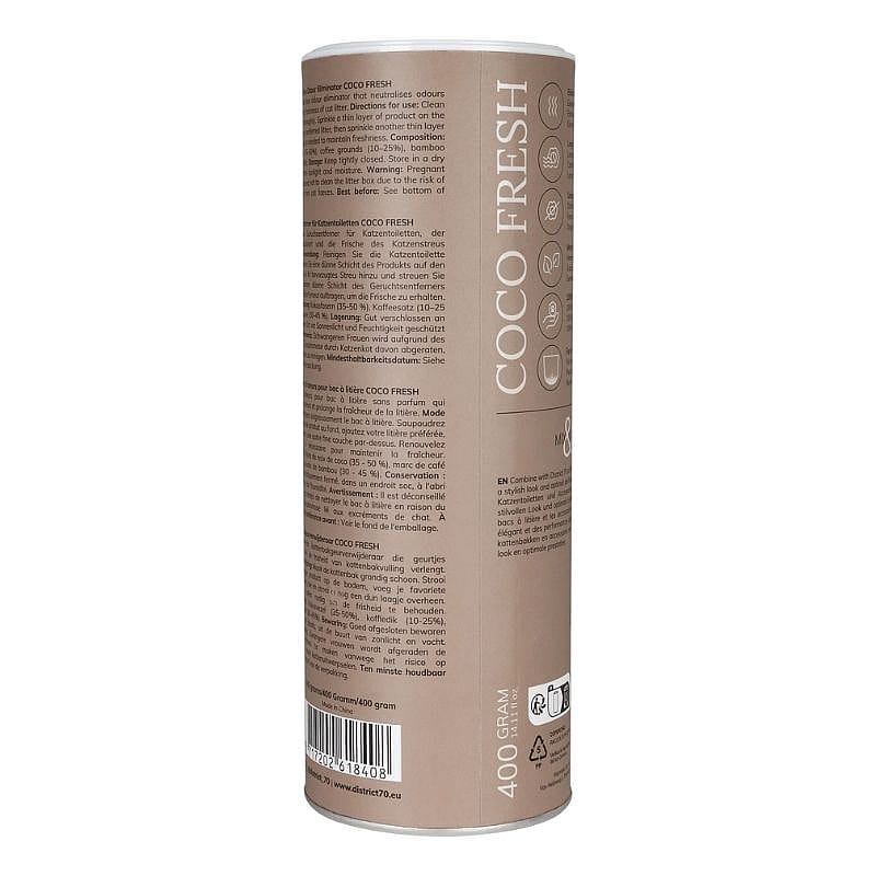cylinder, verpakkingsdoos, bruin blik, COCO FRESH, 400 gram