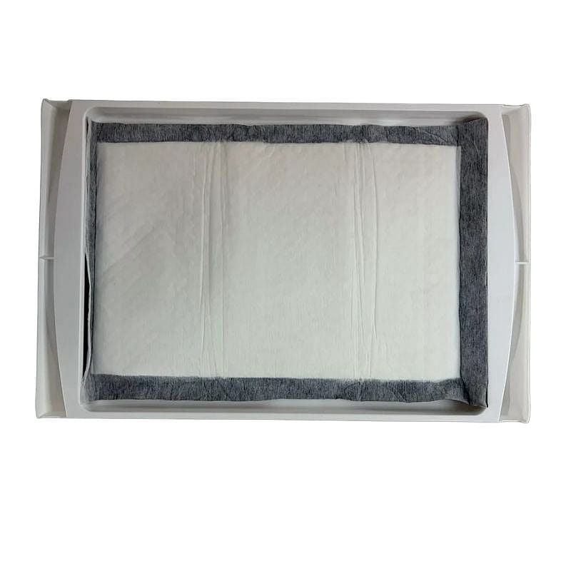airfilter, witte pad, rechthoekige filter, grijze rand, verpakking