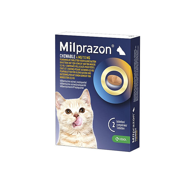kattenmedicatie, kauwtabletten, Milprazon, gewicht katten, blikverpakking