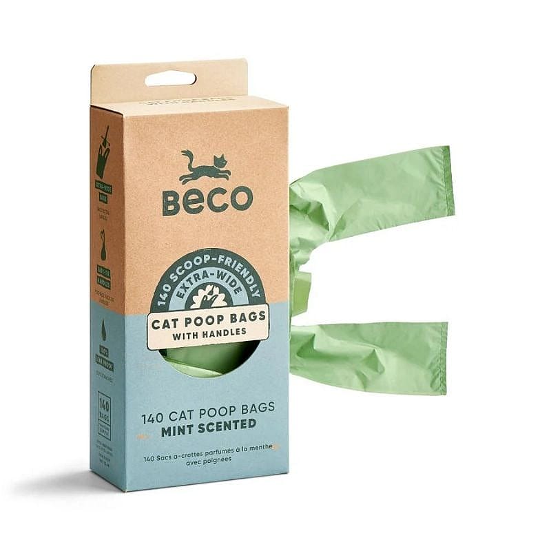 kattenpoepzakjes, mint geur, mint, handvatten, poepzakjes