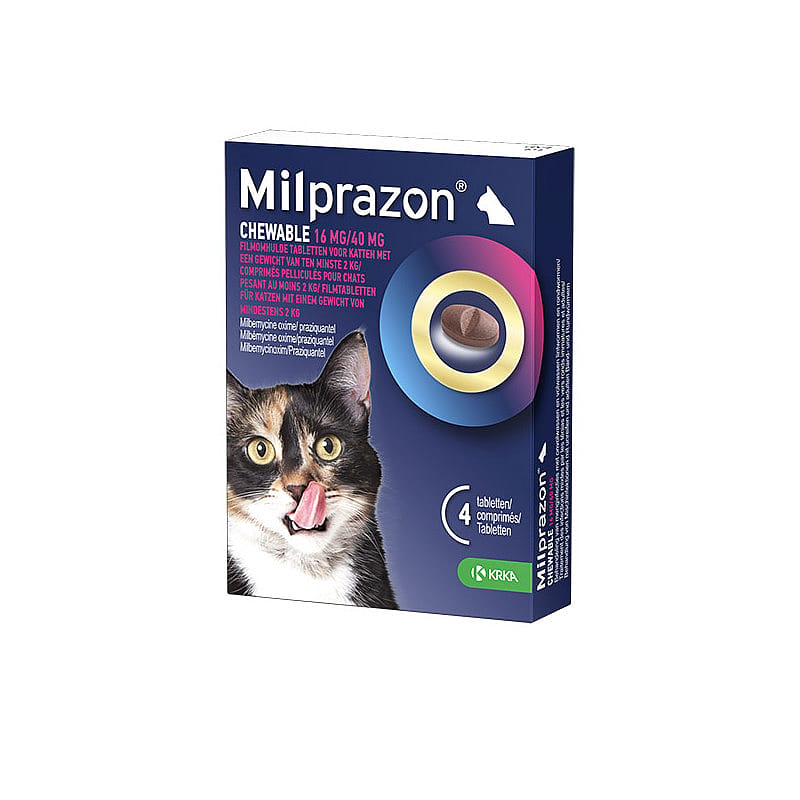 kattenmedicatie, kauwtabletten, milprazon, gewicht