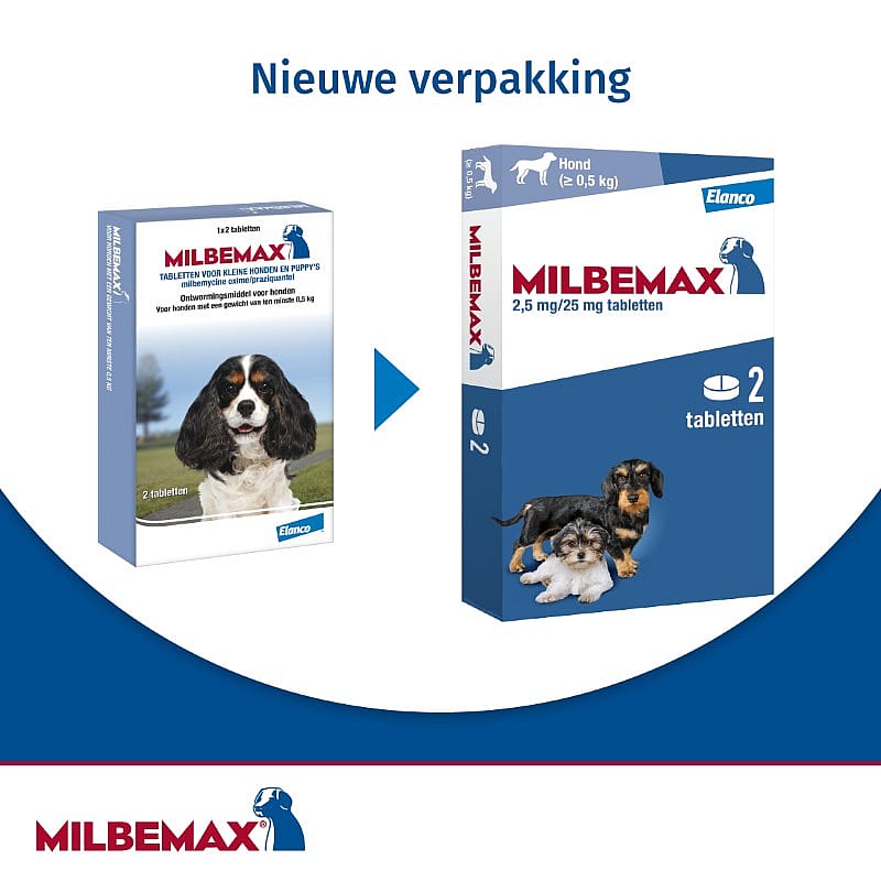 Milbemax Kleine Hond Puppy Ontwormingstabletten 2 tabletten