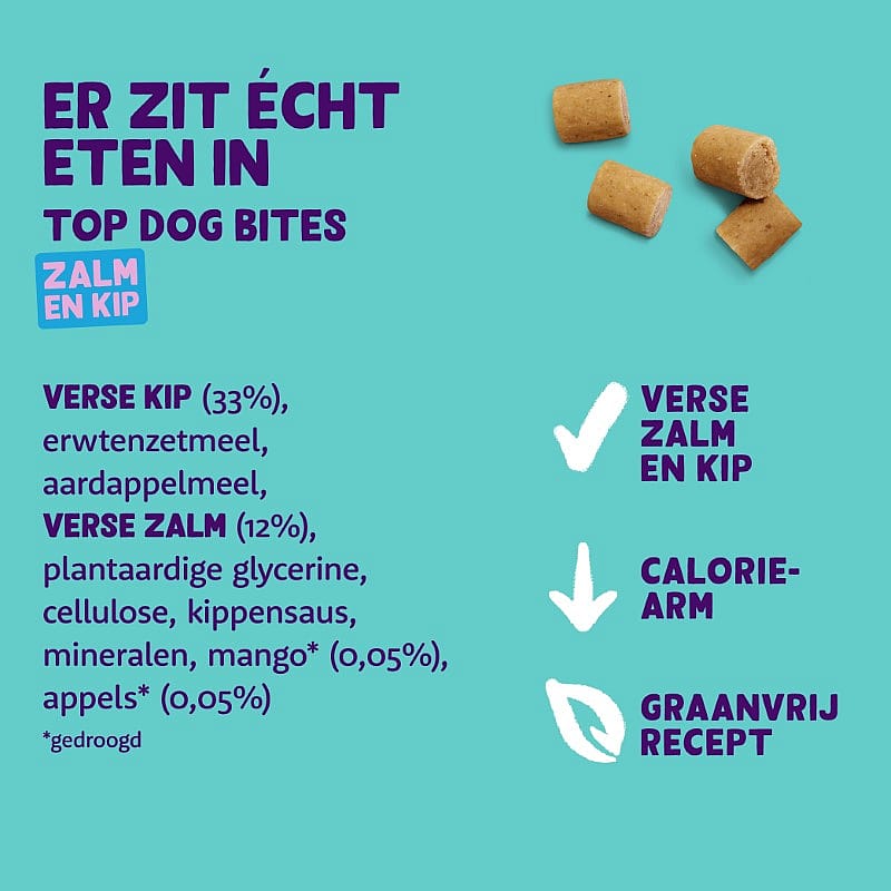 Edgard & Cooper Top Dog Bites Zalm & Kip Small - 50 gram