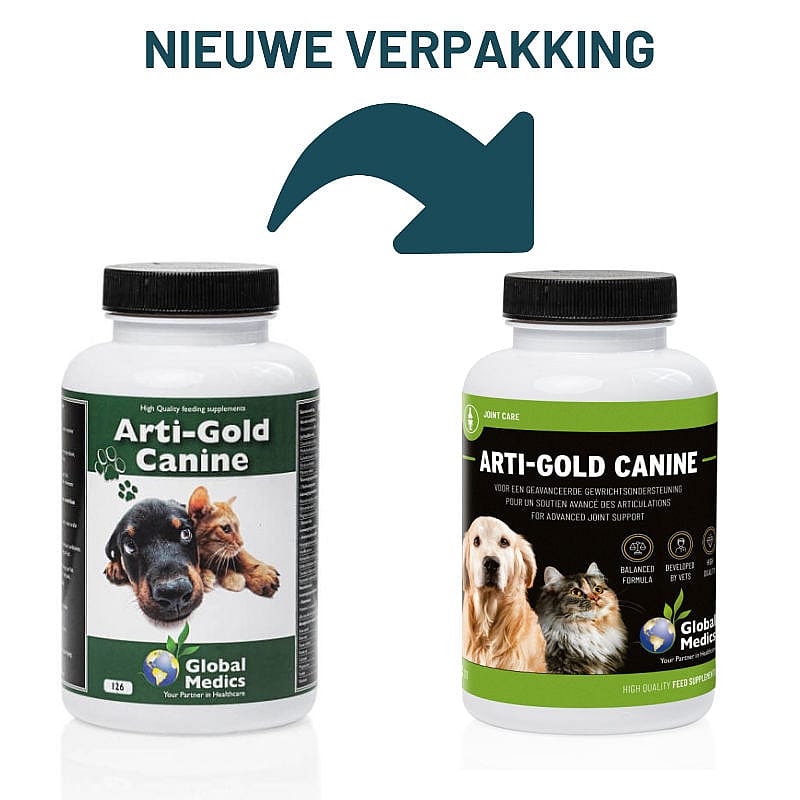 Global Medics Arti Gold Canine Gewrichten Hond Kat 126 tabletten