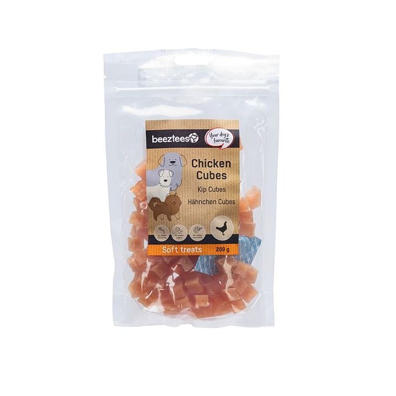 kip cubes, soft treats, hondenvoer, kippengranen, 200 g