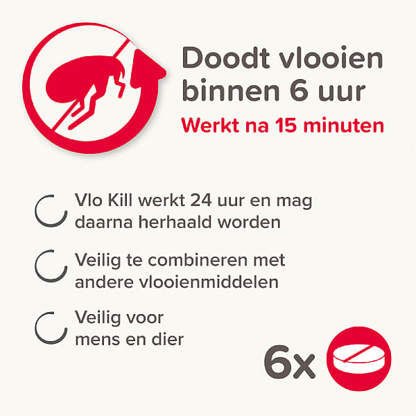 Beaphar Vlo Kill Hond en Kat Hond vanaf 11.1 kg - 6 tabletten