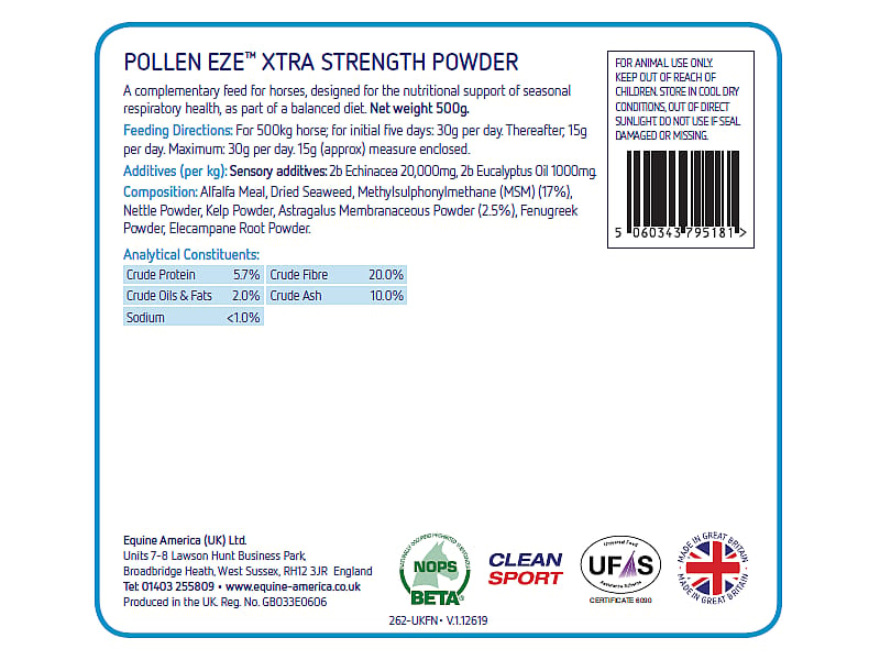 Equine America Pollen Eze Paard 500 gram