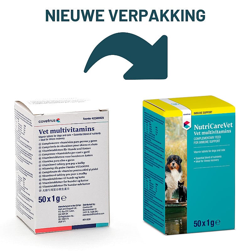 NutriCareVet Vetamins Multivitaminen Hond Kat 50 tabletten