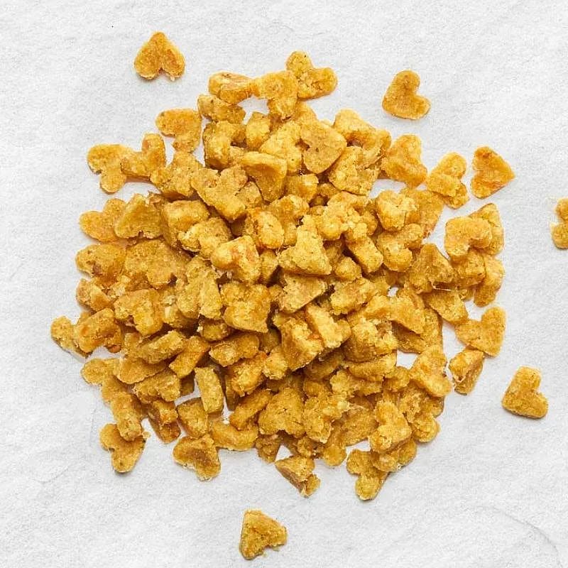 croutons, golden, kleine stukjes, stofachtige oranje, graan topping