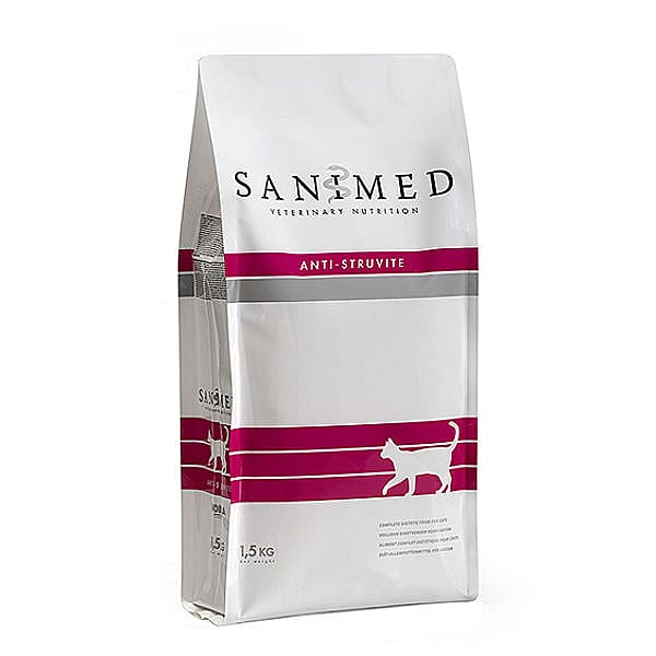 Sanimed Anti Struvite Kat Dieetvoer: Oplossen Struvietstenen - Blaasontsteking - Gezonde Urinewegen 1.5 kg