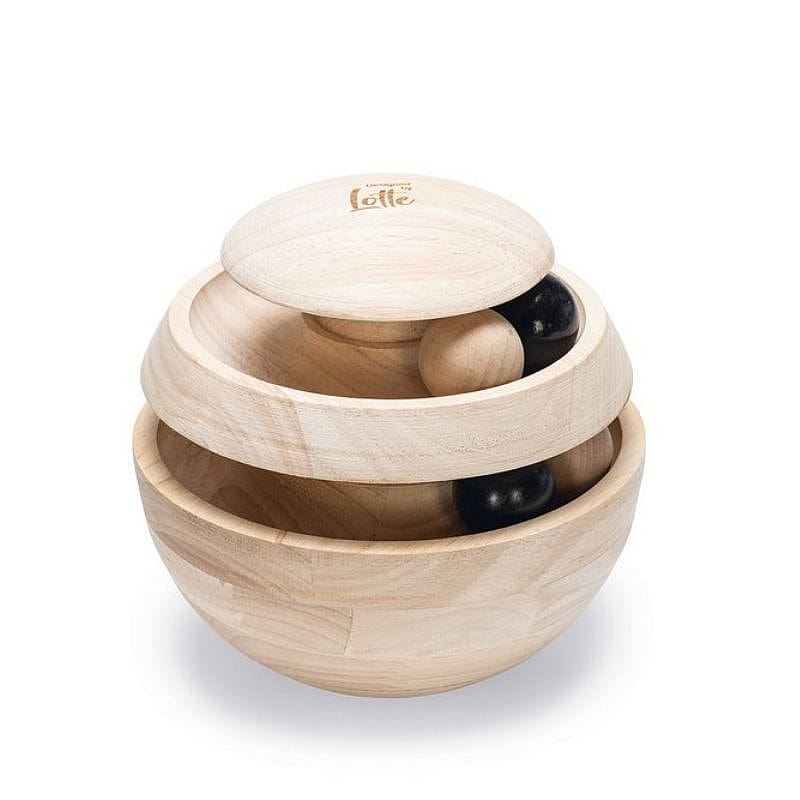 houten kom, spellenstokjes, set houten schaal, globale houten bollen, keuken speelgoed