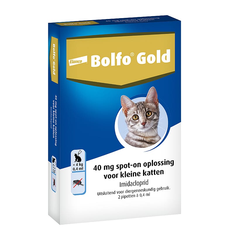 Bolfo Gold Kat tot 4 kg - 2 pipetten - 40 mg