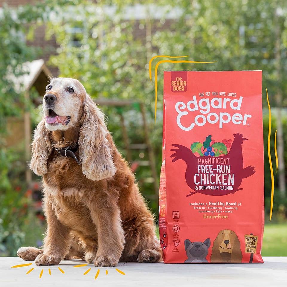 Edgard & Cooper Senior Hondenvoer Verse Scharrelkip en Noorse Zalm 12 kg