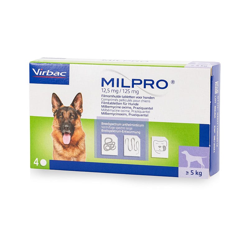 Milpro Ontwormingstabletten Hond 4 stuks - Hond > 5 kg