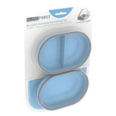 Surefeed Set Voerbakjes en Matje Blauw