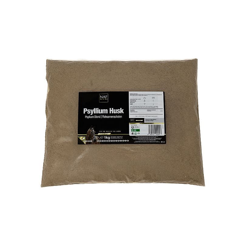 psyllium husk, ground husk, poeder, 1 kg, bruin