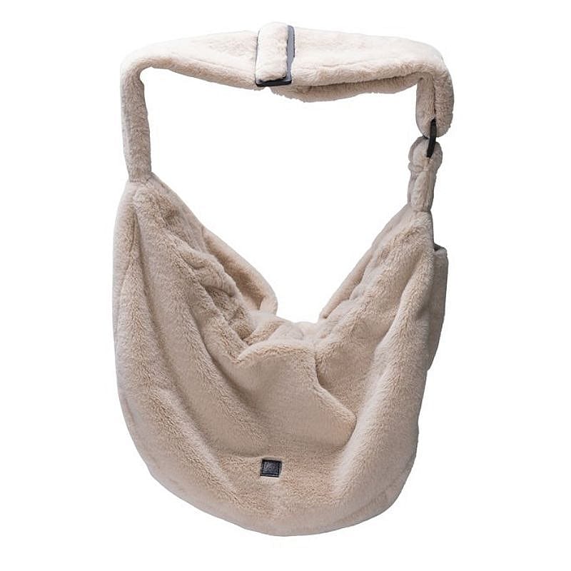 faux fur, tas, schoudertas, beige, zachte textuur