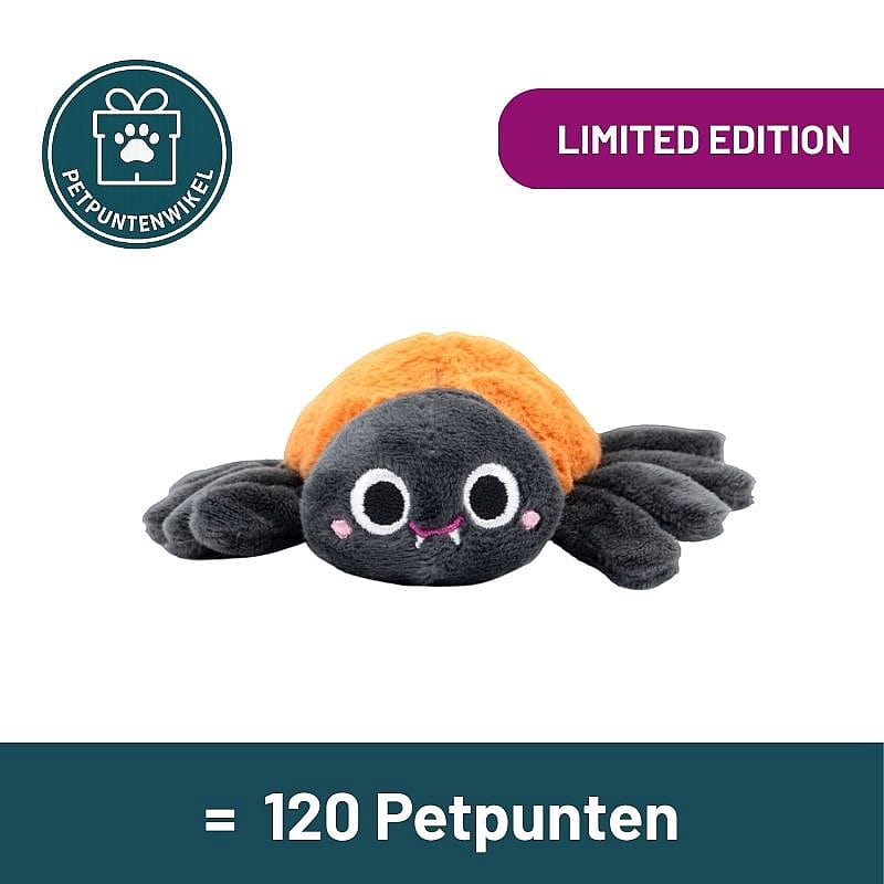knuffel, spinnensoort, oranje, grijs, ogen