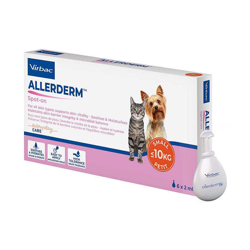 Huidverzorging voor huisdieren, Spot-on pipetten, Voor kat en hond, Kleine honden, 6 pipetten