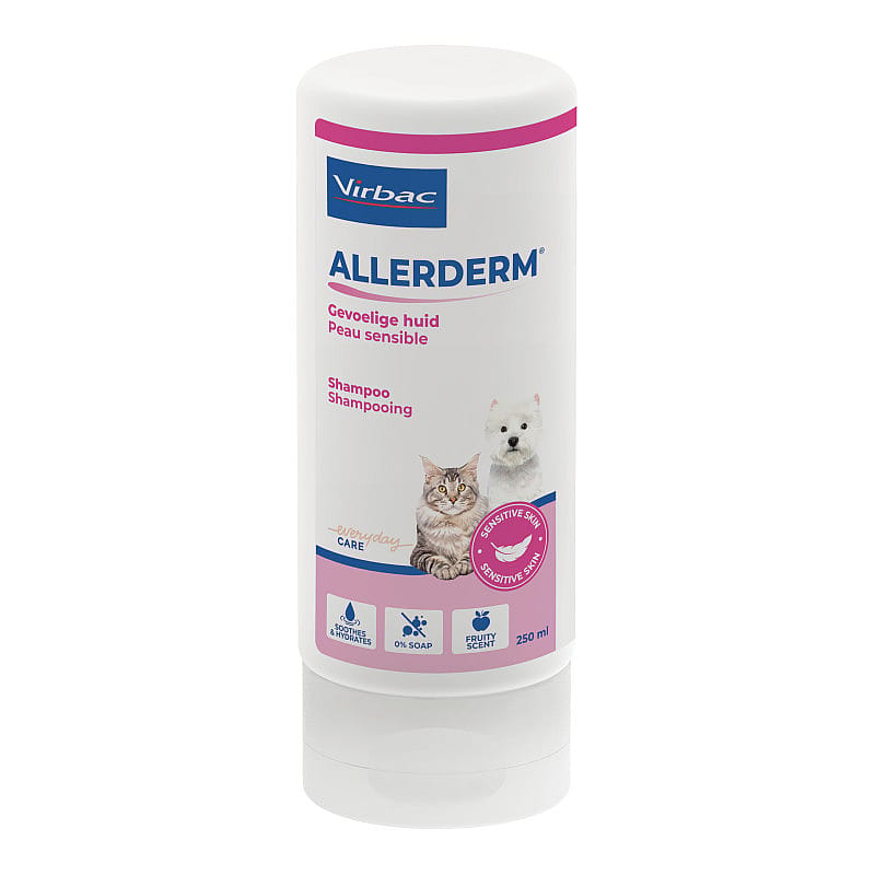 Huisdierenshampoo, Gevoelige huid, Honden en katten, Witte fles, 250 ml