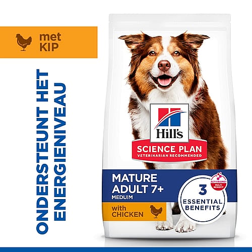 dog food, adult 7+, kippen, science plan, medium