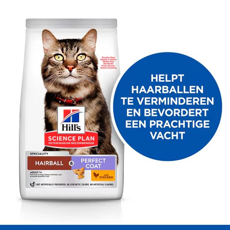 Hill's Science Plan Hairball & Perfect Coat Adult Kattenvoer Kip