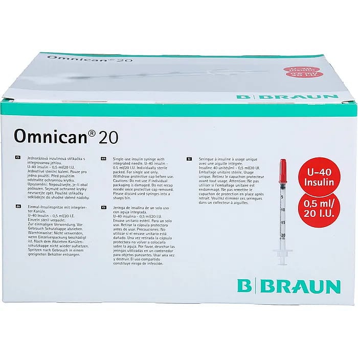 Braun Omnican-20 Insuline Spuitjes Hond Kat 100 stuks
