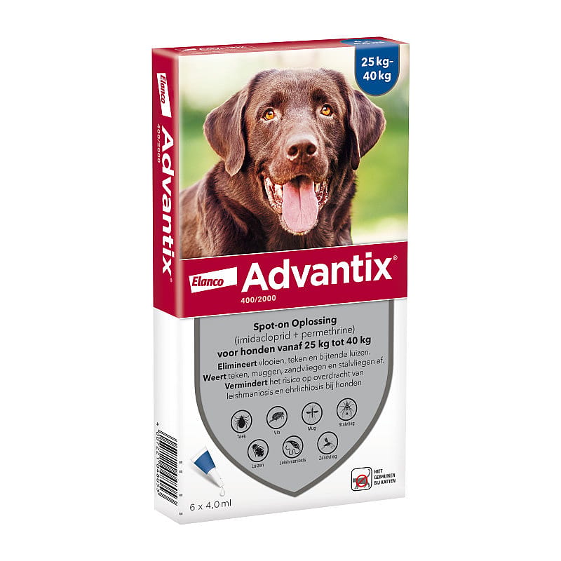 Advantix Spot-on Hond 6 pipetten - 25 - 40 kg - 400/2000
