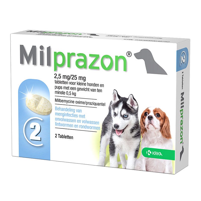 Milprazon Ontwormingstablet Kleine Hond en Puppy 2 tabletten - 2.5 mg