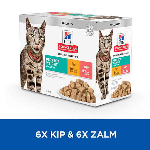 Hill's Science Plan Perfect Weight Adult Kattenvoer 12 x 85 gram