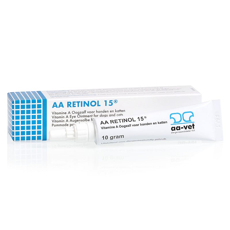 vitamine A, zalf voor ogen, honden en katten, 10 gram, tube
