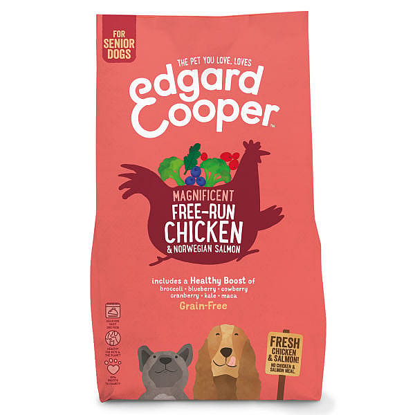 Edgard & Cooper Senior Hondenvoer Verse Scharrelkip en Noorse Zalm 12 kg