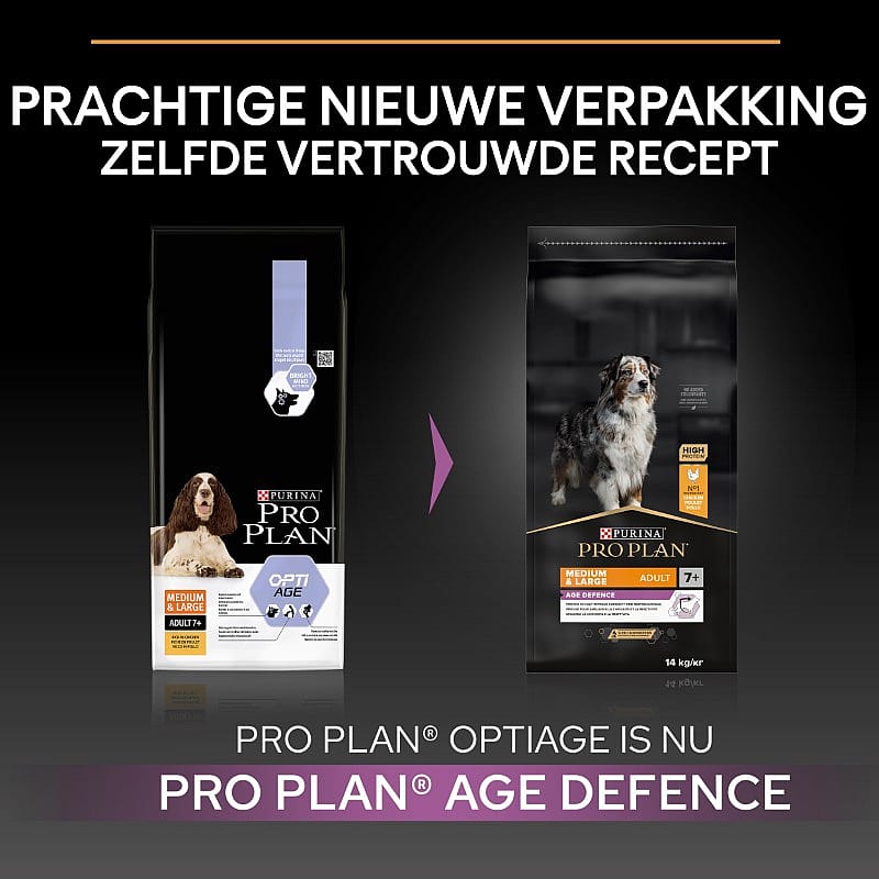 Purina Pro Plan Medium & Large Adult 7+ Age Defence Hondenvoer Kip 14 kg