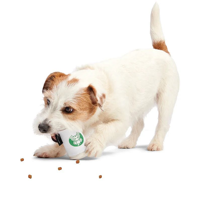hond, kauw, kauwvoerzakje, snack, wit/rood