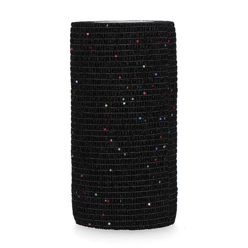 black, sparkly, ruwan, cable-knit?, belt-like accessory