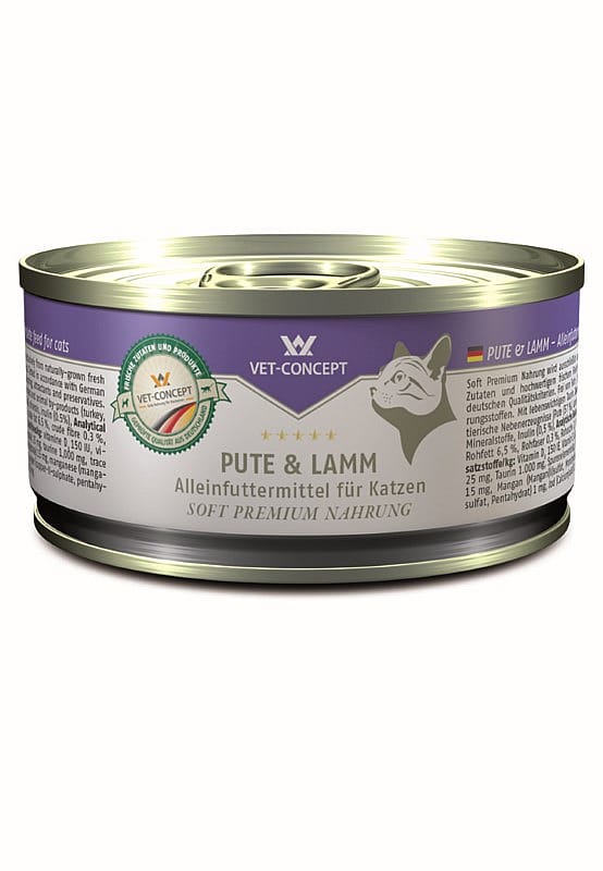 Vet-Concept Kattenmenu Kalkoen en Lam blikjes 6 x 100 gram